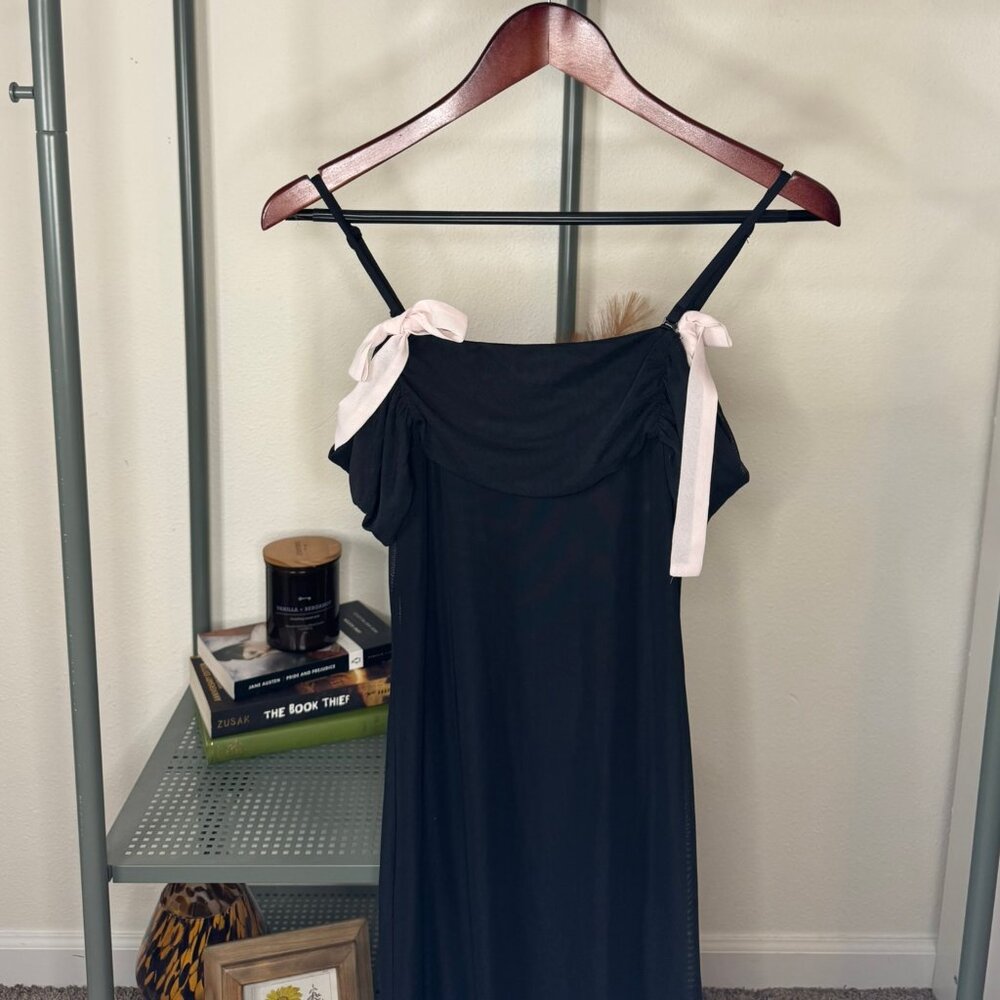 Wild Fable Black Maxi Dress with Pink Bows